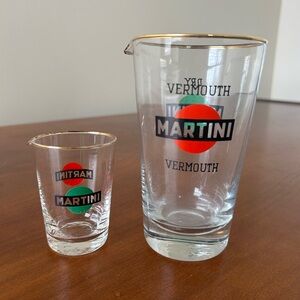Martini Vermouth Glass Pitcher and Jigger Set